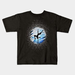 Pole Dancer In The Blue Sphere Kids T-Shirt